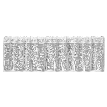 Micasa Heritage Lace 60 x 15 in. Rabbit Hollow Valance; White MI732307